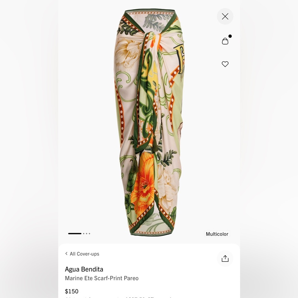 Agua Bendita Multicolor Scarf-Print Pareo